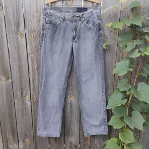 TK Axel Jeans Men's 32x34 Y2K Relaxed Straight Black Rock Embroidered Pocket
